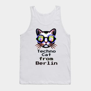 Techno Cat from Berlin - Catsondrugs.com Techno Party Ibiza Rave Dance Underground Festival Spring Break  Berlin Good Vibes Trance Dance technofashion technomusic housemusic Tank Top